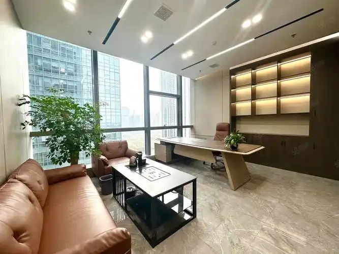 平层纯写字楼出租 300平拎包办公带家具 金融城,贵阳观山湖会展城贵阳