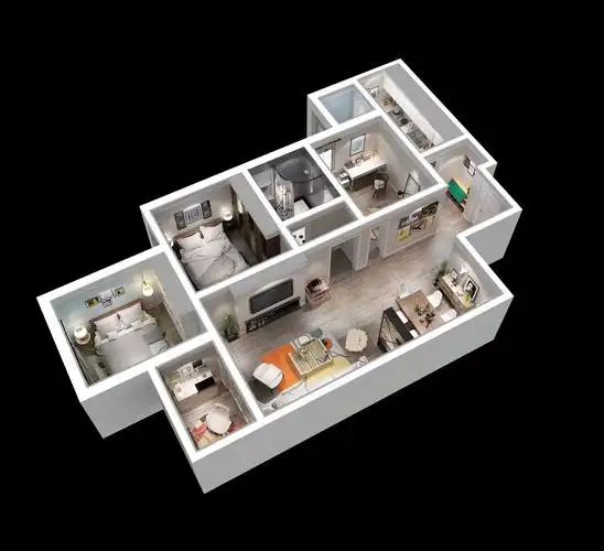 北欧样板间|三维|场景|撒塔啦瓦西 - 原创作品 - 站酷 (zcool)