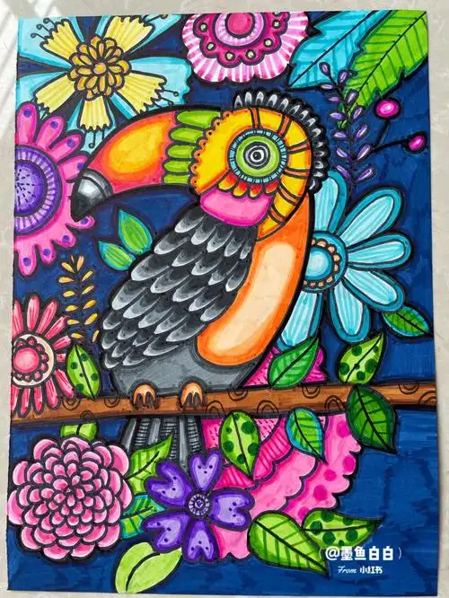 马克笔手绘  #马克笔儿童画