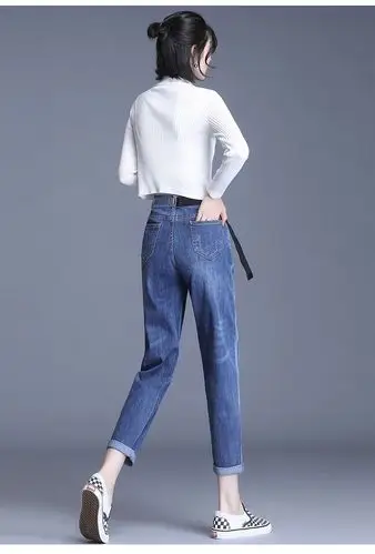 牛仔裤女宽松高腰女装萝卜女裤2020年新款女装潮显瘦春秋裤子