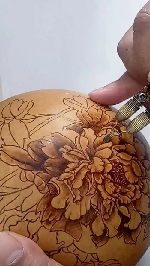 牡丹图烙画教程(二)