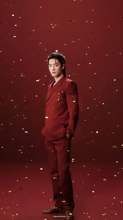 肖战##肖战平安喜乐##肖战红西装大背头