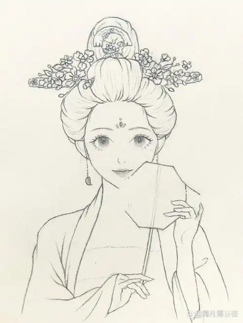 古风人物线稿~含步骤图