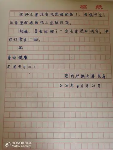安阳市钢三路小学四六班 微课习作之五 给谁xx的一封信