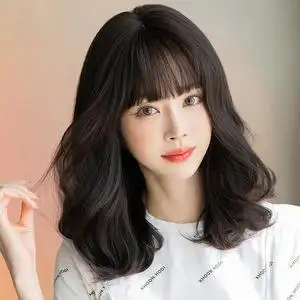 假发女士中长发自然全头套日常韩式空气齐刘海披肩卷发整顶假发套