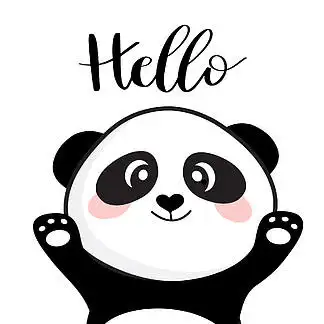 亚洲熊图标.动物可爱的头和文本你好孤立在白色背景上.