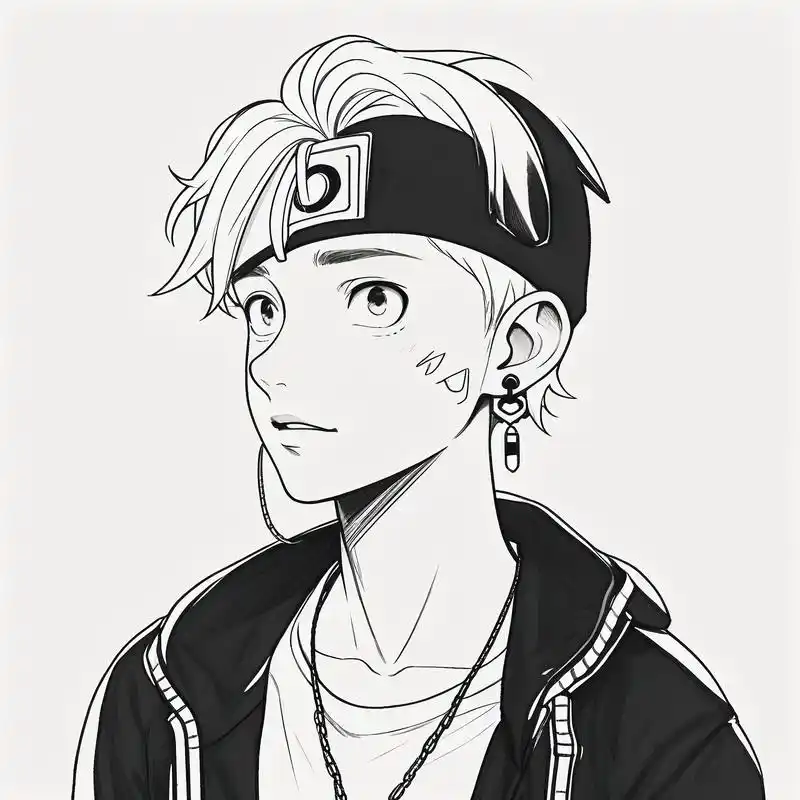 男生黑白线稿头像,简洁又高级90 黑白线稿的男生头像,真的太有感觉