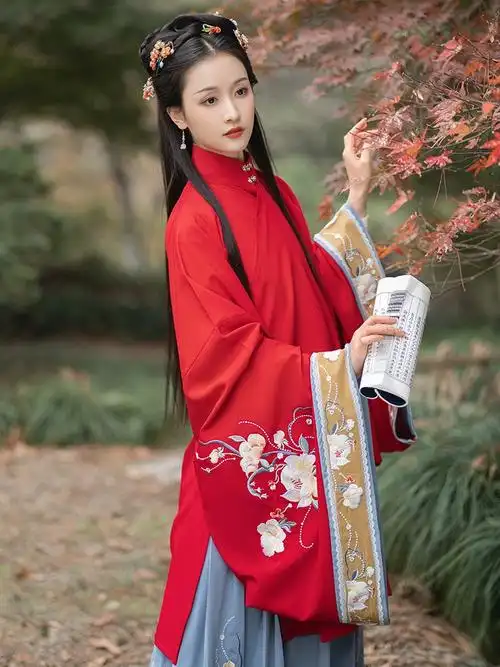 相思汉服女正品原创中国国风秋冬明制立领长衫连衣裙