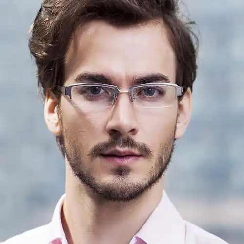 眼镜纯钛男士简约方框超轻商务近视镜框中小防蓝光镜