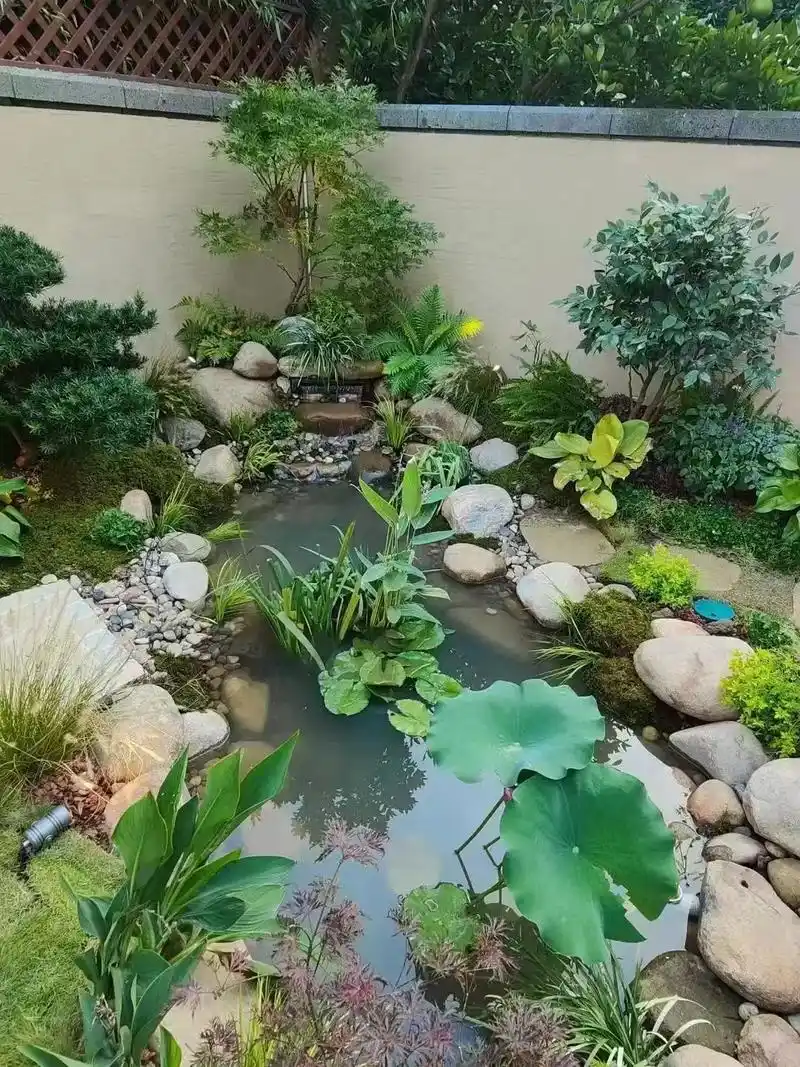 高青生态鱼池溪流景观水系#庭院假山鱼池设计公司#锦鲤鱼池设计