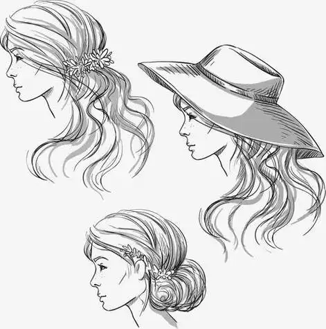 侧面女生简笔画