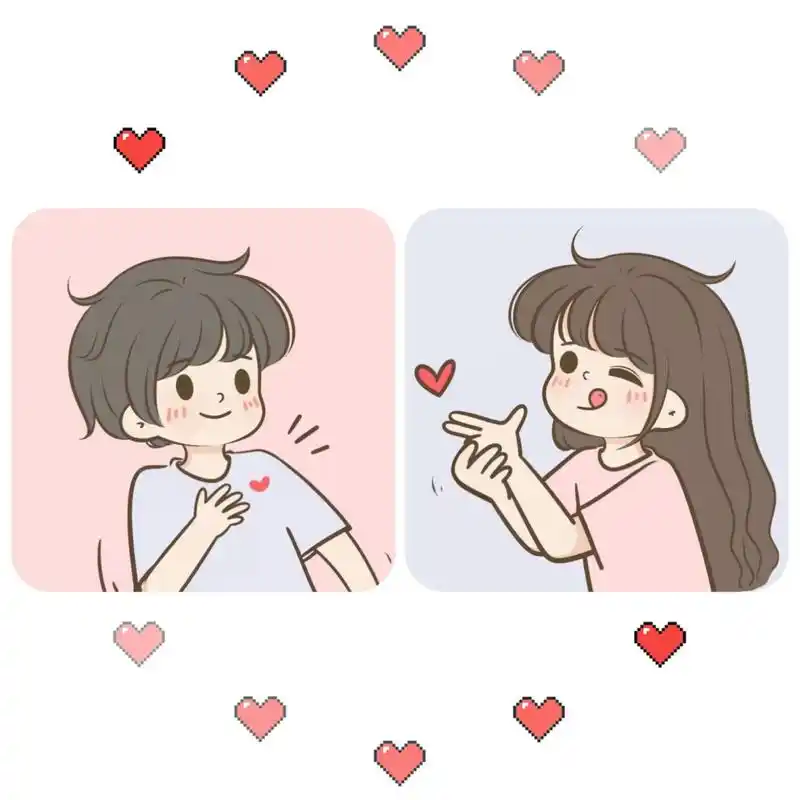 情侣头像可爱卡通人物一男一女 情侣头像