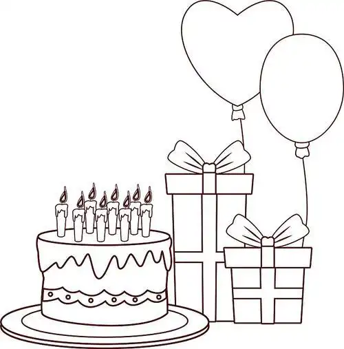 生日快乐的简笔画贺卡生日快乐的贺卡
