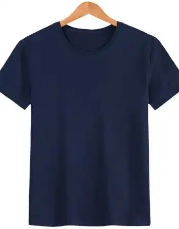 短袖t恤男士圆领韩版情侣半袖潮流体恤打底衫男装印花纯棉衣服 藏蓝色