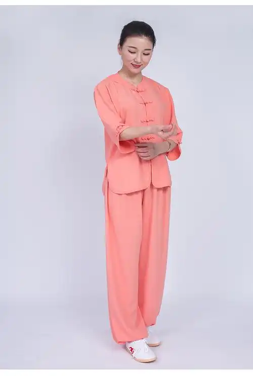 武极堂太极服同款太极服女装2022新款棉麻亚麻短袖太极拳练功服女夏季