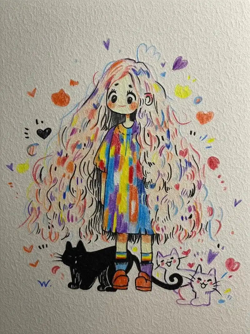 彩铅画|步骤图.临摹@核弹真君 05 #临摹 #画画96 # - 抖音