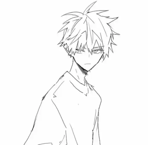 动漫男头黑白男头