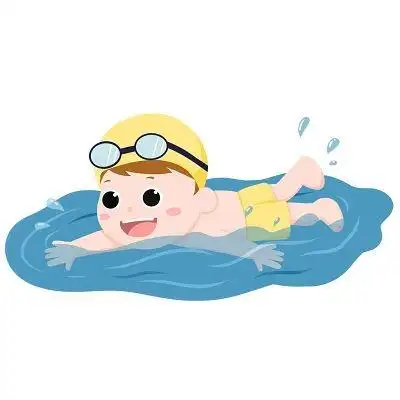 女孩卡通游泳男孩矢量图卡通游泳海报插图游泳卡通卡通可爱游泳小人