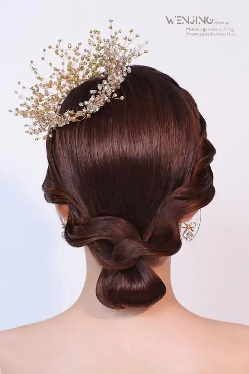 韩式新娘盘发造型 低发髻盘发