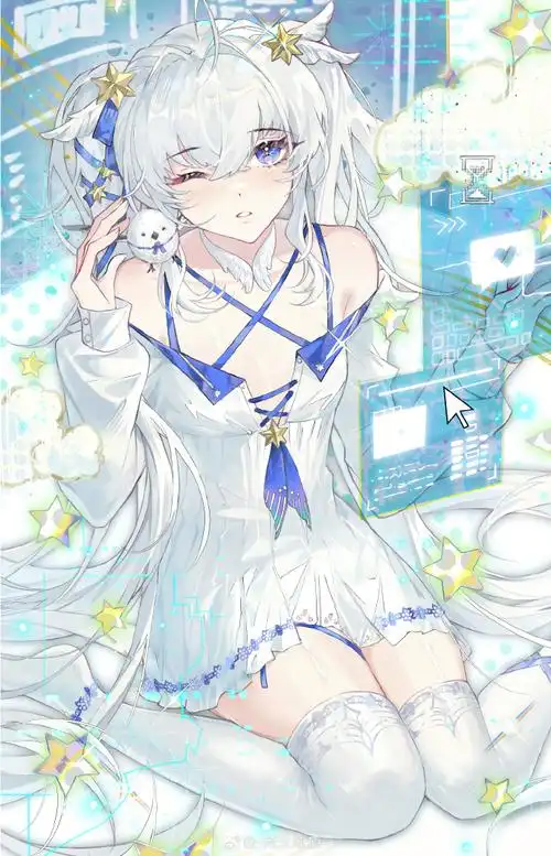 白荆回廊超话  画了白毛美少女言雀,雀宝建模超可爱!果然白毛yyds～!