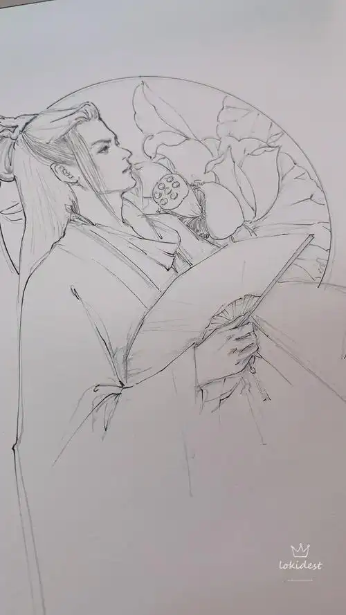 山河令 老温来自合集水墨速写· 关注合集山河令绘画汉服手绘古风绘画