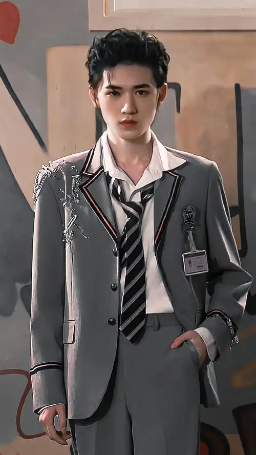 宋亚轩学院风背头造型