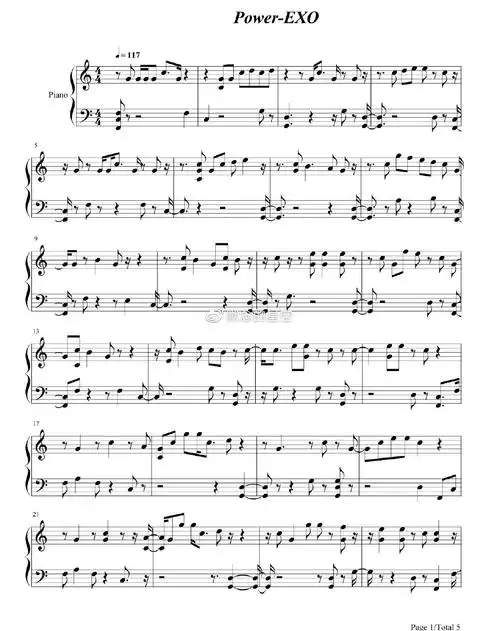 钢琴谱双手简谱双版本exopower