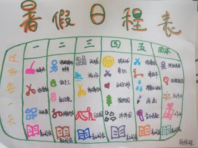 杭五幼朵朵三班假期"8个1"系列活动一 ——制定一张暑假日程表