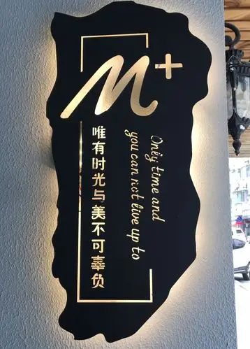 创意广告牌金属铁艺悬挂式led正背发光镂空灯箱广告牌