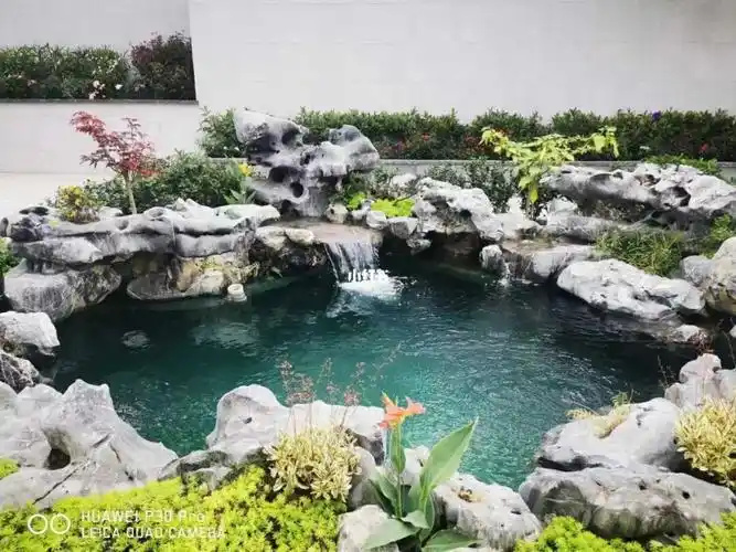 太湖石鱼池围边驳岸 英石流水假山_家装_装修_家居_家居家装_装修