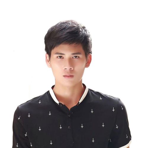 韩版帅气自然假发男短发青年中老年中年男士真人发斜刘海发套