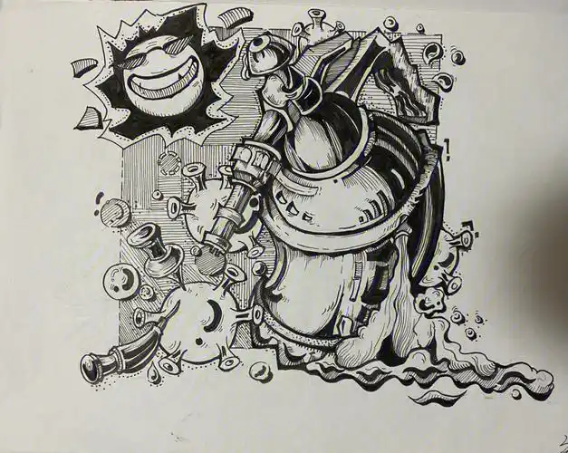 黑白装饰画创意图形