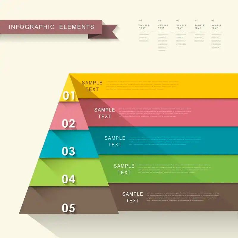 抽象的金字塔图表,矢量平面设计抽象金字塔图表元素