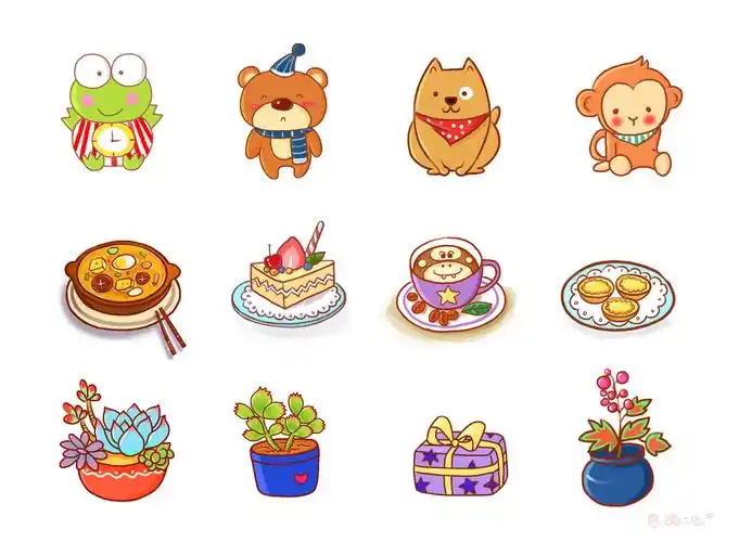 q版小物件 简笔画 板绘 宠物