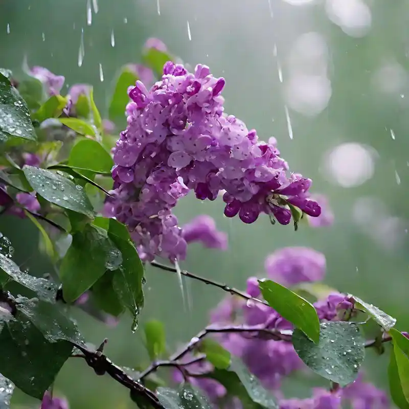雨中的紫丁香#紫色丁香花