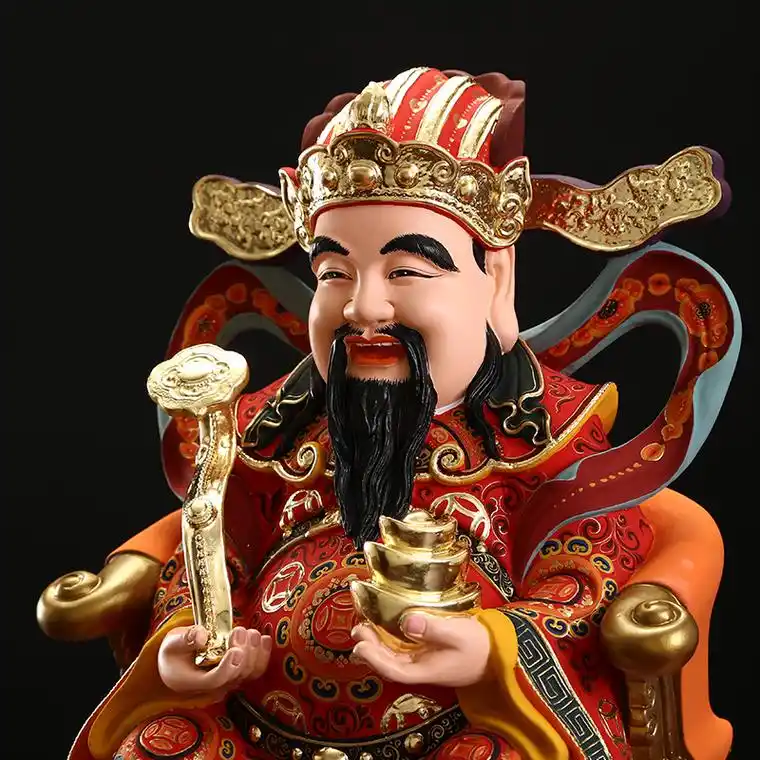 台湾手工彩绘财神爷佛像招财家用文财神爷神像开业送礼摆件装饰品