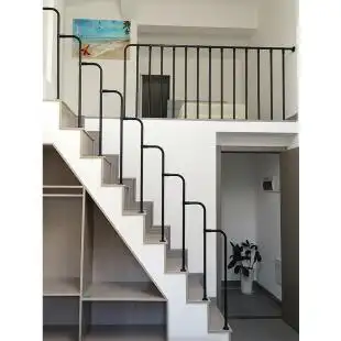 7字形栏杆简约现代围栏店铺家用复式 楼梯扶手护栏 室内外护梯立柱