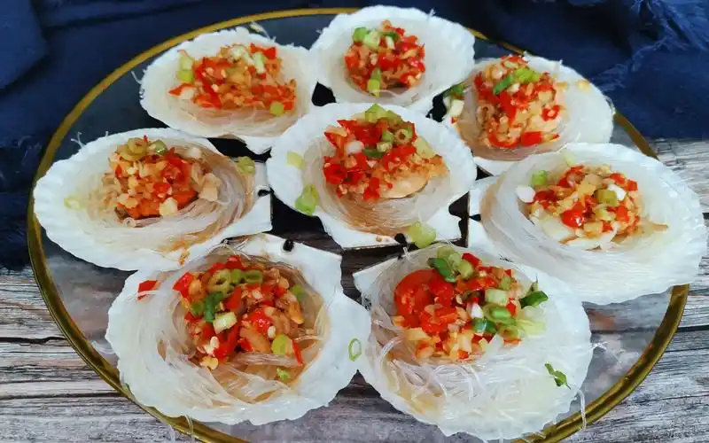 「蒜蓉粉丝蒸扇贝」这是来自胖扇贝的内心 os,吃我,先洗手呀!