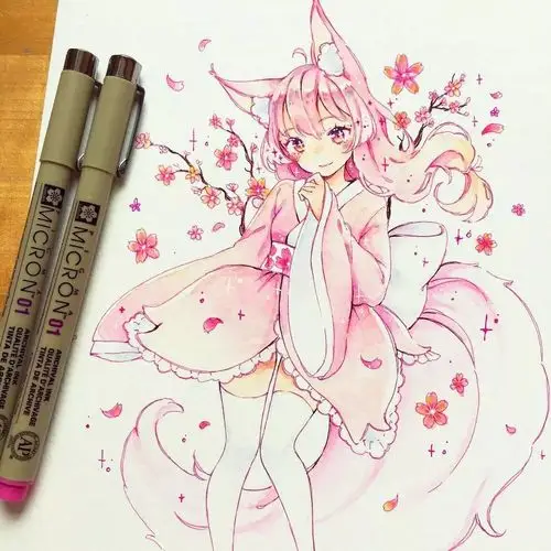 手绘动漫美少女素材yenkoes