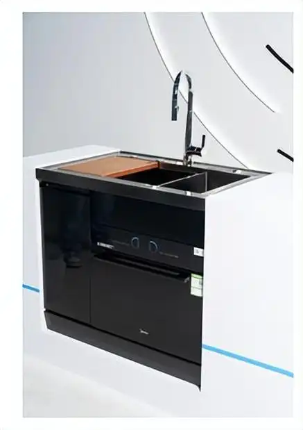 集成洗碗机首次亮相,美的变革厨房健康净洗未来式|厨电|餐具|厨房电器