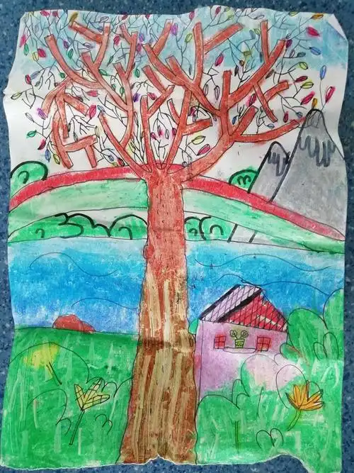 南京市钓鱼台小学二年级学生《秋天的样子》绘画作品展