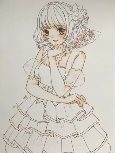 奇迹暖暖 情人节 手游 同人 马克笔 手绘 插画 线稿 动漫 (来自