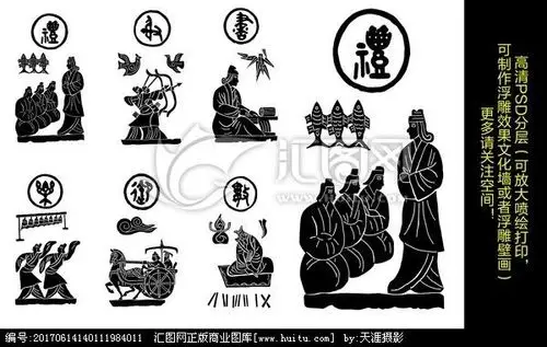 儒家六艺文化浮雕壁画文化墙