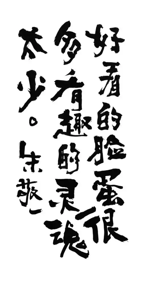 《好看的脸蛋很多,有趣的灵魂太少》by 上海朱敬一| 购买书法:淘宝搜