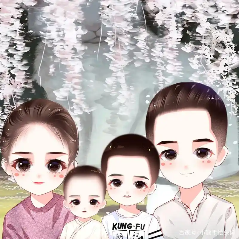 一家四口微信头像,温馨全家福,幸福如此简单