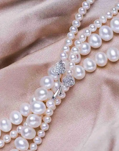 【优雅】强光几乎无暇天然珍珠双排项链(附国检证书)