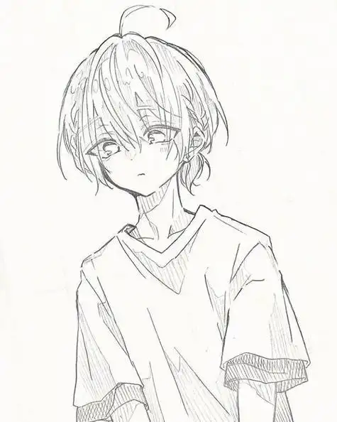 正文     由于人物黑白动漫素材插画绘画线稿手绘女生男生长发短发