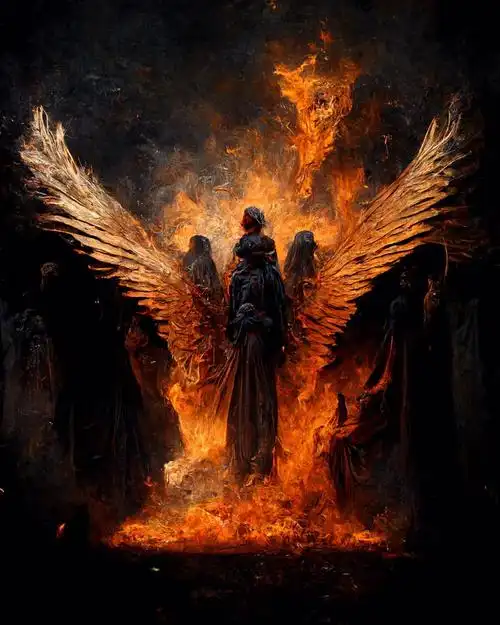 黑暗中燃烧的堕落天使