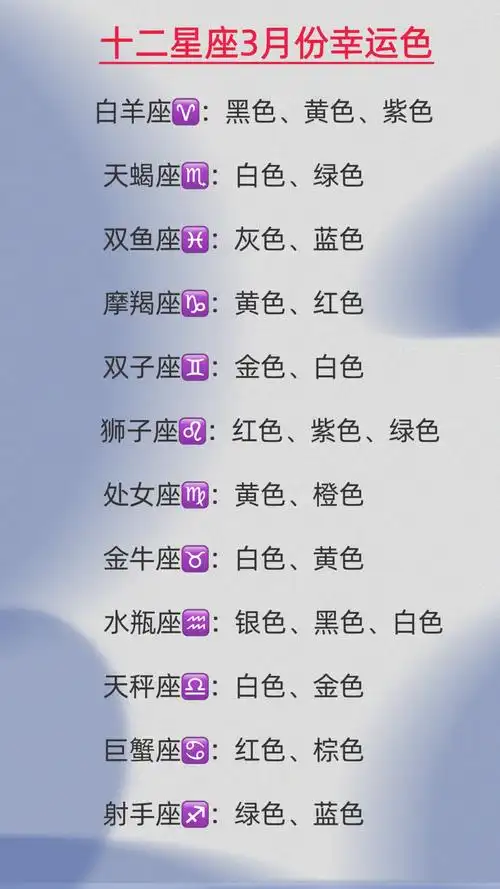 星座月份表和喜欢的颜色 星座月份及性格特点与婚配