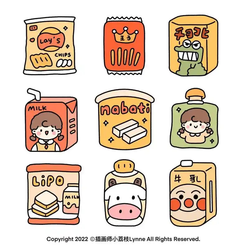 画个简笔画|小零食系列02 续集来啦 看看小零食简笔画第二波